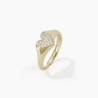 Mabina - Anello Chevalier Regolabile - Cuore - Pavé