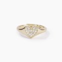 Mabina - Anello Chevalier Regolabile - Cuore - Pavé