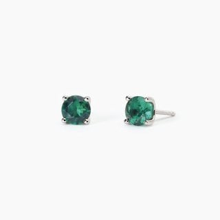 Mabina - Orecchini In Argento - Smeraldi Sintetici - Shiny