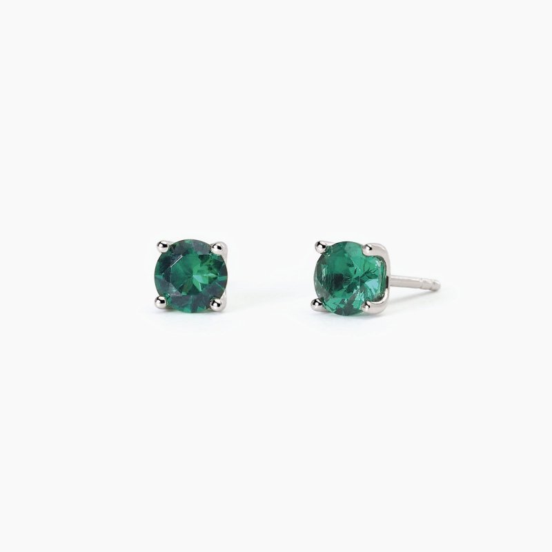 Mabina - Orecchini In Argento - Smeraldi Sintetici - Shiny
