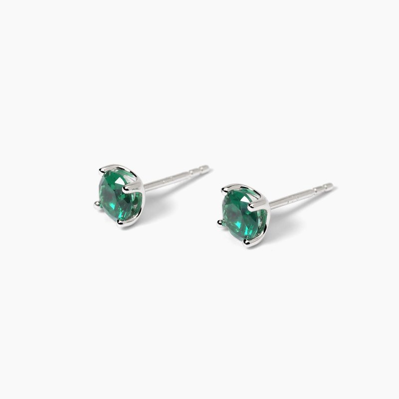 Mabina - Orecchini In Argento - Smeraldi Sintetici - Shiny