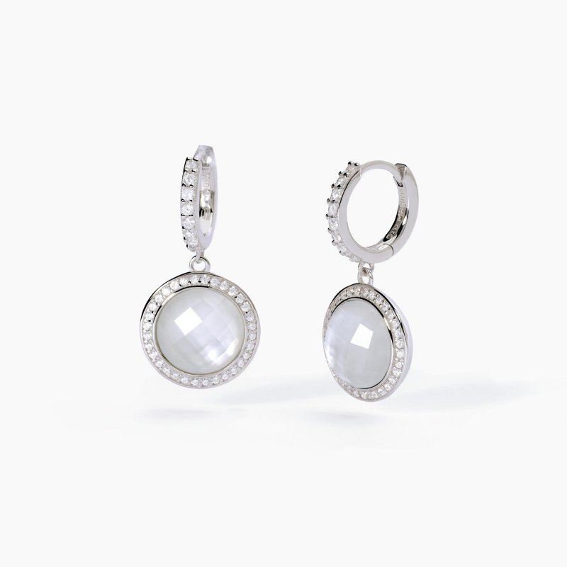 Mabina - Orecchini In Argento Con Pendente - Madreperla