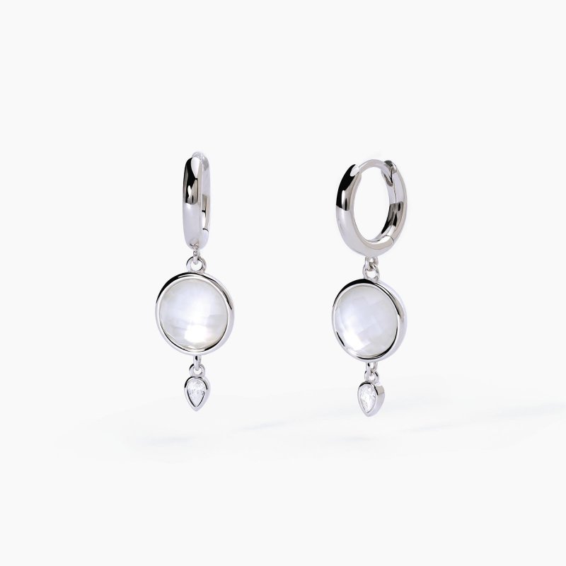 Mabina - Orecchini In Argento Con Pendente - Madreperla