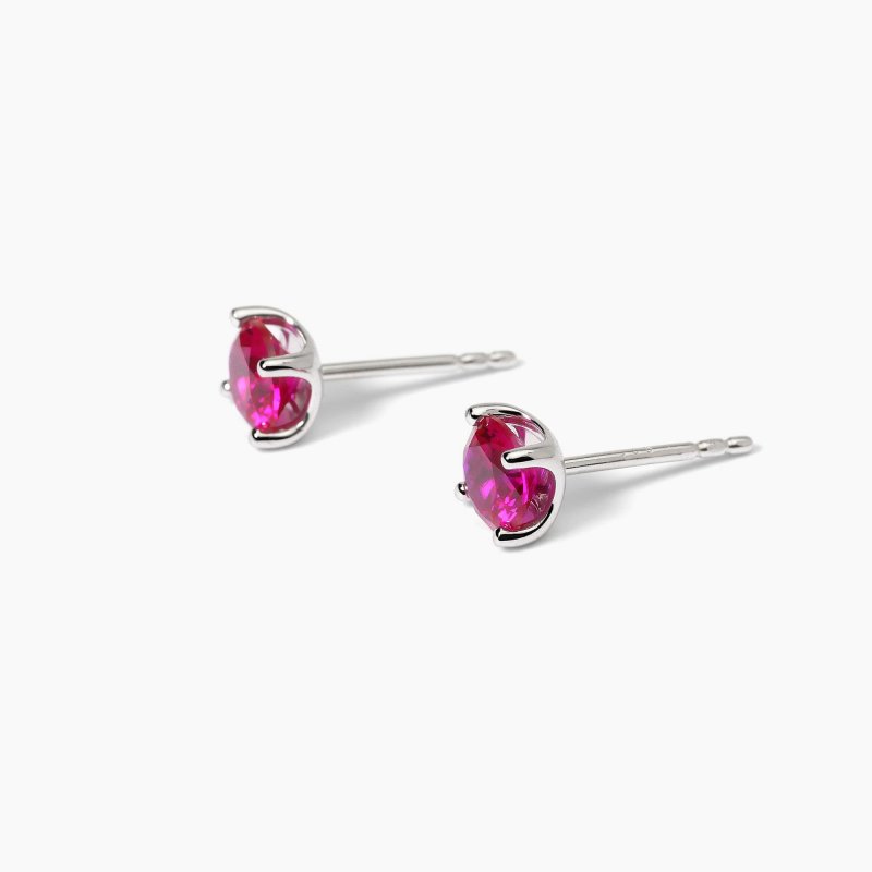 Mabina - Orecchini In Argento - Rubini Sintetici - Shiny
