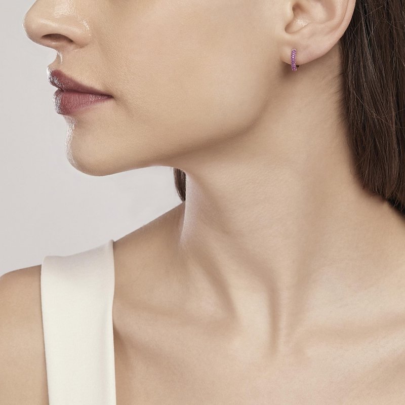 Mabina - Orecchini Coppia Fissa - Argento - Rubini Sintetici