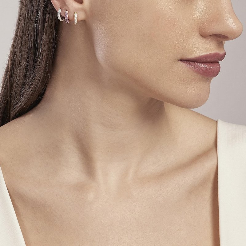 Mabina - Orecchini Coppia Fissa - Argento - Rubini Sintetici