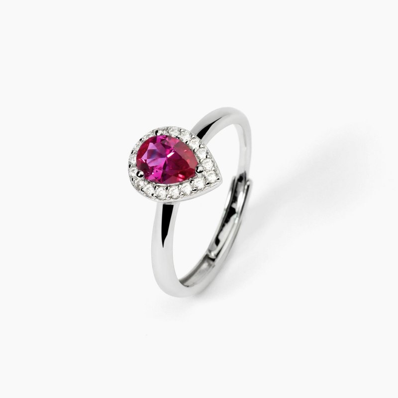 Mabina - Anello In Argento Con Rubino Sintetico - Cool Or Rétro?