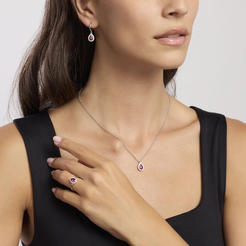 Mabina - Anello In Argento Con Rubino Sintetico - Cool Or Rétro?