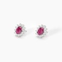 Mabina - Orecchini In Argento - Rubino Sintetico - Ovale
