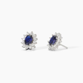 Mabina - Orecchini In Argento - Zaffiro Sintetico - Zirconi