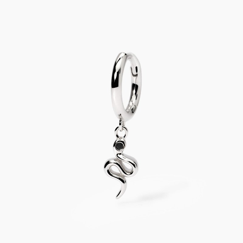 Mabina - Orecchino Uomo Con Serpente - Argento - Zircone