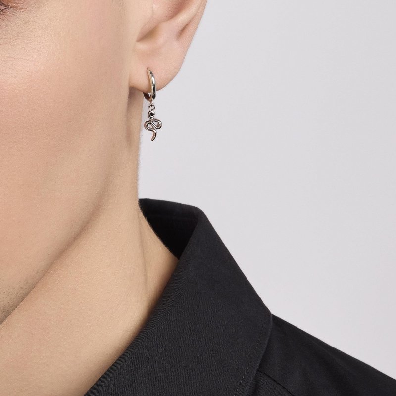 Mabina - Orecchino Uomo Con Serpente - Argento - Zircone