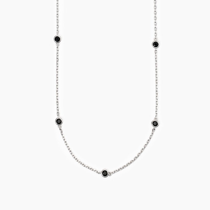 Mabina - Collana Uomo Con Catena E Zirconi - Argento - Zirconi