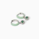 Mabina - Orecchini A Cerchio - Smalto Verde - Smeraldo Sintetico