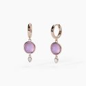 Mabina - Orecchini Con Pendente - Giada Lavanda - Oro Rosa