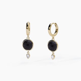 Mabina - Orecchini In Argento Con Pendente In Agata Nera - Eleganza E Stile