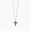 Mabina - Girocollo Croce Del Sud - Argento - Rubini Sintetici