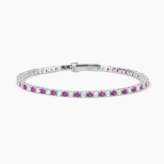 Mabina - Bracciale Tennis Rubini Sintetici - Argento 925