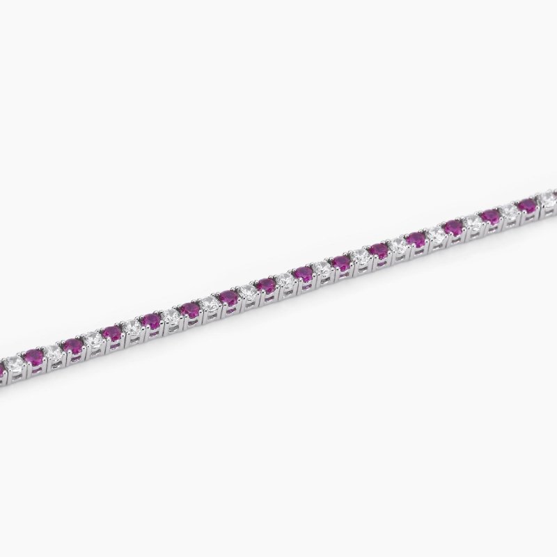 Mabina - Bracciale Tennis Rubini Sintetici - Argento 925