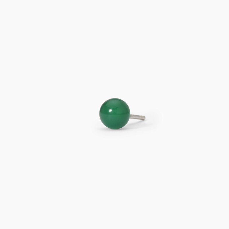 Mabina - Orecchino In Argento Con Giada Verde - Monomania