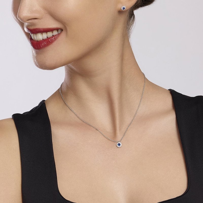 Mabina - Orecchini Con Zaffiri Sintetici - Argento 925 - Zirconi