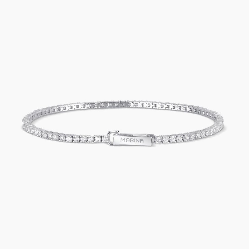 Mabina - Bracciale Donna Tennis - Argento - Zirconi