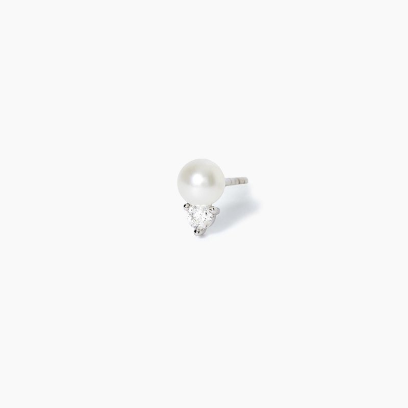 Mabina - Monorecchino Con Perla Coltivata - Argento 925 - Zirconi