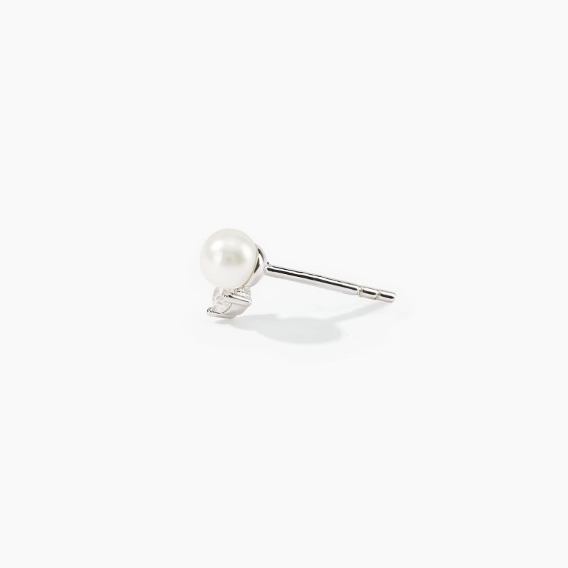 Mabina - Monorecchino Con Perla Coltivata - Argento 925 - Zirconi
