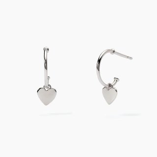 Mabina - Orecchini In Argento - Cerchio - Cuoricino