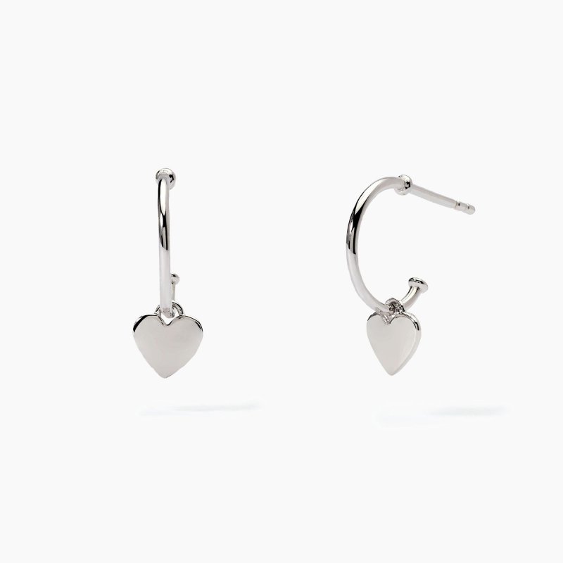 Mabina - Orecchini In Argento - Cerchio - Cuoricino