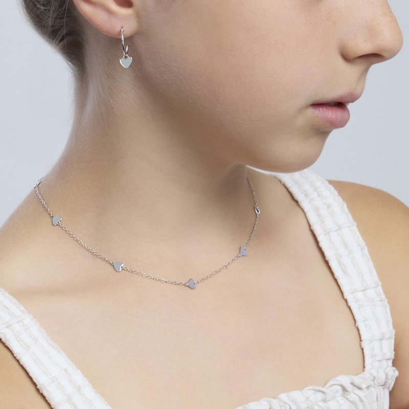 Mabina - Orecchini In Argento - Cerchio - Cuoricino