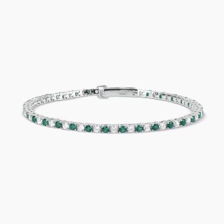 Mabina - Bracciale Tennis Smeraldi Sintetici - Argento 925