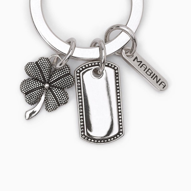 Mabina - Portachiavi Quadrifoglio - Argento 925 - Elegante