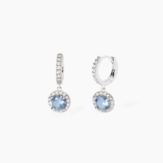 Mabina - Orecchini Con Pendente Acquamarina Sintetica - Argento 925
