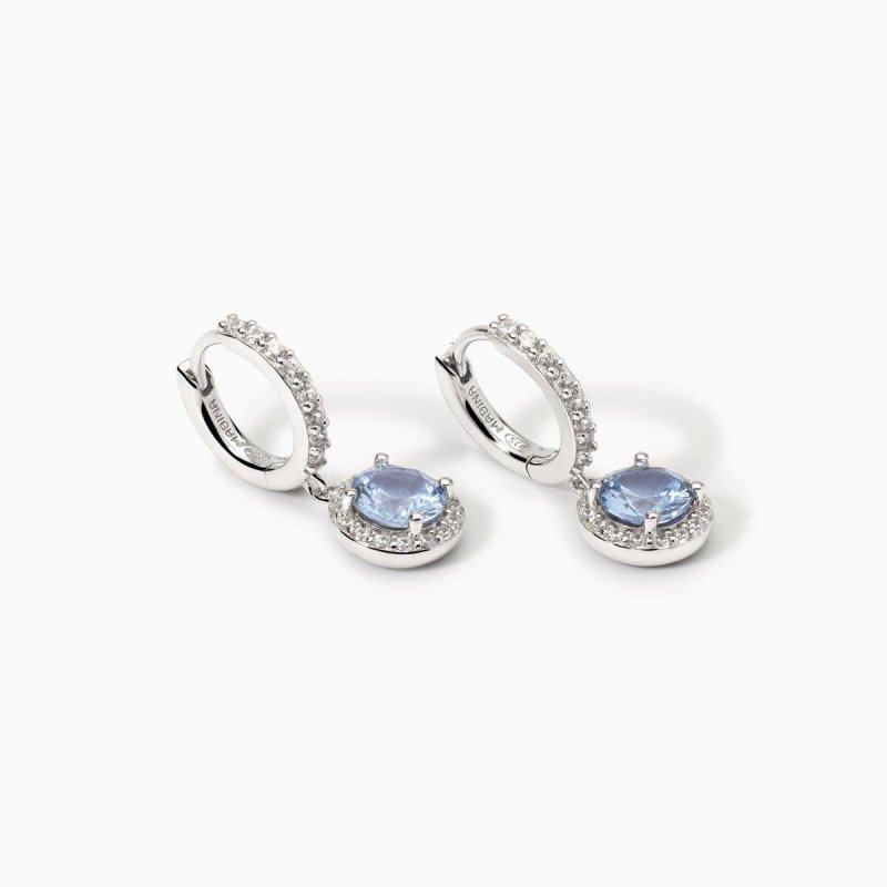 Mabina - Orecchini Con Pendente Acquamarina Sintetica - Argento 925