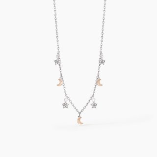 Mabina - Girocollo Moon-Light - Argento Bicolore - Zirconi