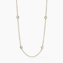 Mabina - Collana Sottile In Argento Dorato - Placcatura Oro - Zirconi