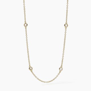 Mabina - Collana Sottile In Argento Dorato - Placcatura Oro - Zirconi