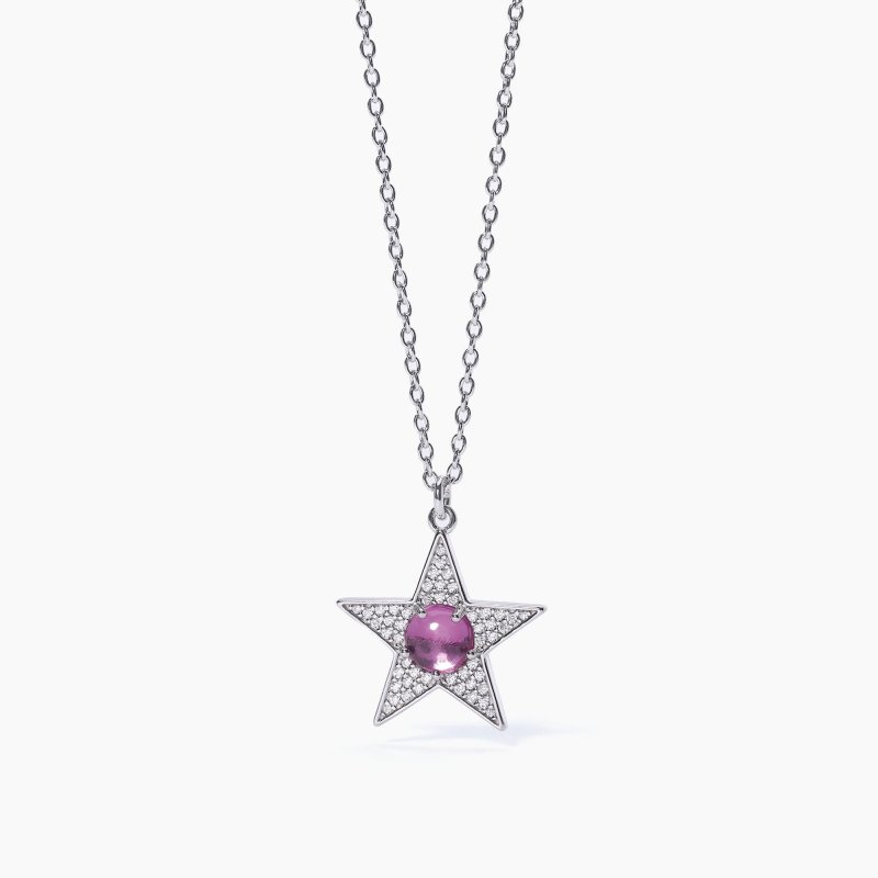 Mabina - Collana Stella E Tormalina Sintetica - Argento 925 - Zirconi