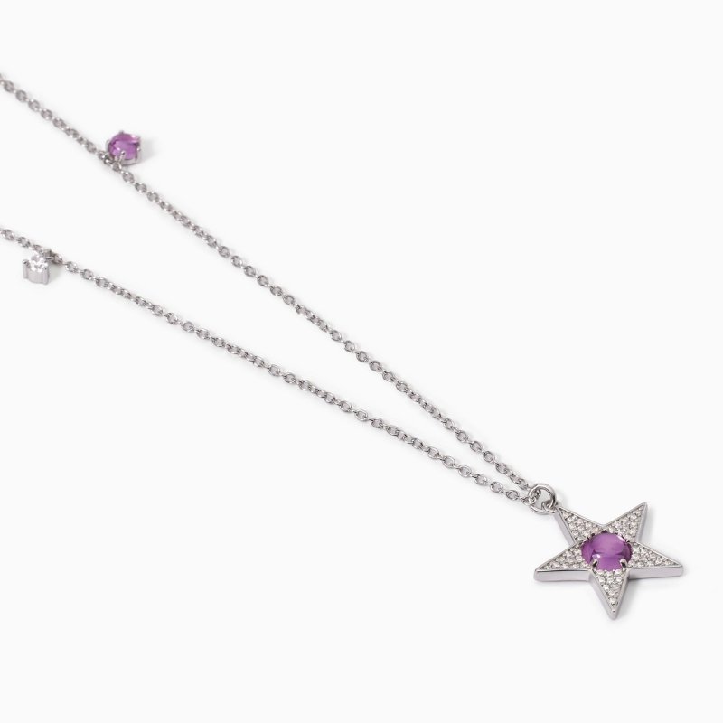 Mabina - Collana Stella E Tormalina Sintetica - Argento 925 - Zirconi