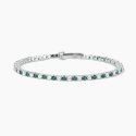 Mabina - Bracciale Tennis Con Smeraldi Sintetici - Argento - Zirconi