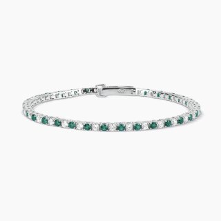 Mabina - Bracciale Tennis Con Smeraldi Sintetici - Argento - Zirconi