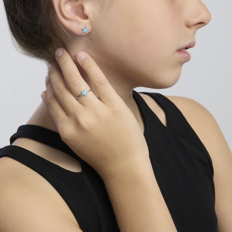 Mabina - Anello In Argento Con Stellina - Regolabile - Bimba