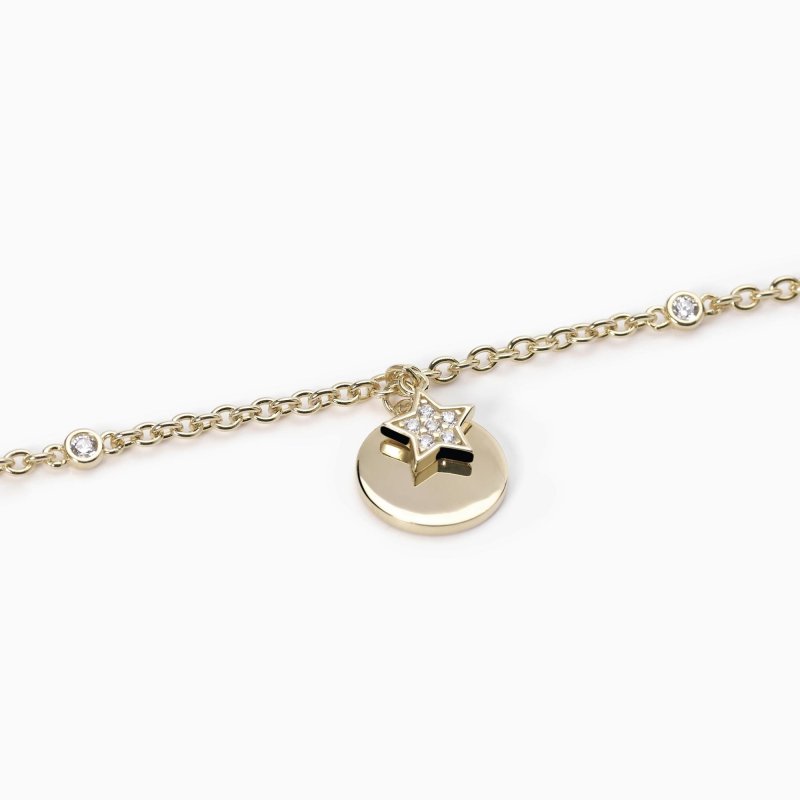 Mabina - Bracciale Ciondolo Cerchio - Argento 925 - Oro 18K