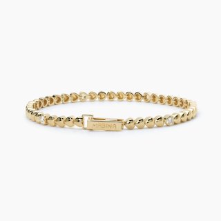 Mabina - Bracciale Argento Dorato - Cuori - Zirconi