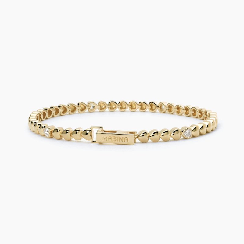 Mabina - Bracciale Argento Dorato - Cuori - Zirconi
