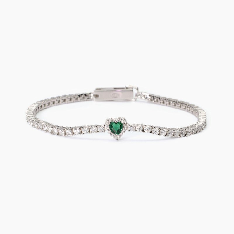 Mabina - Bracciale Tennis Donna - Smeraldo - Argento
