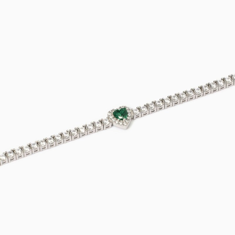 Mabina - Bracciale Tennis Donna - Smeraldo - Argento