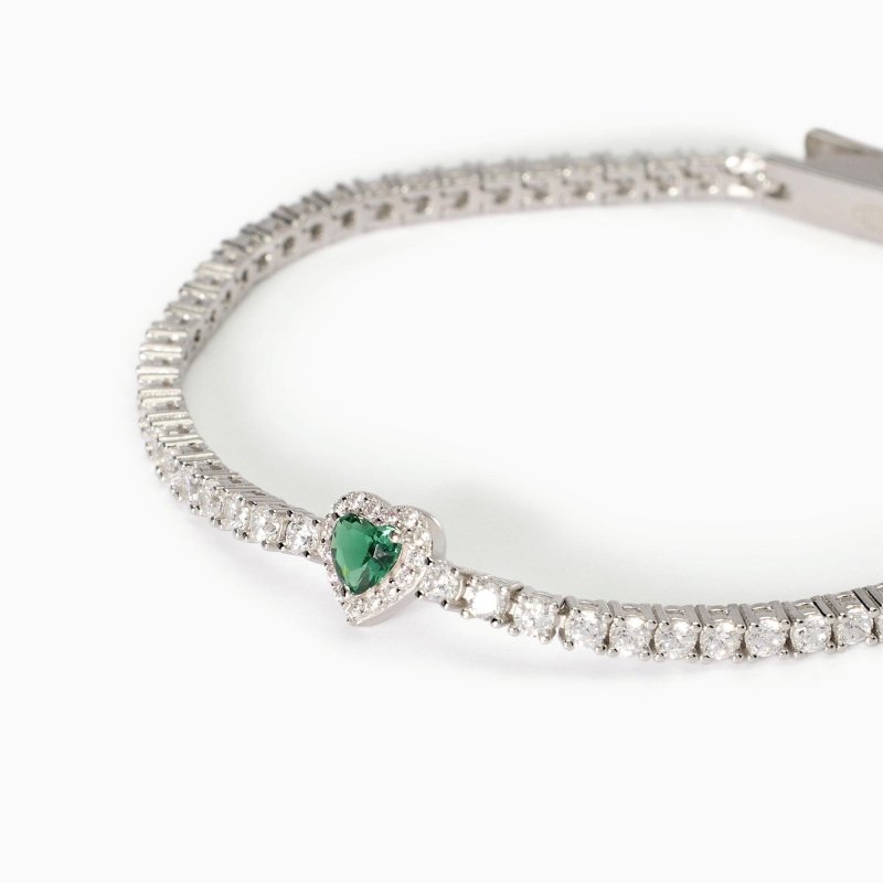 Mabina - Bracciale Tennis Donna - Smeraldo - Argento