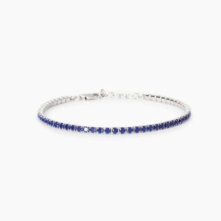 Mabina - Bracciale Tennis Uomo - Zaffiri Sintetici - Argento